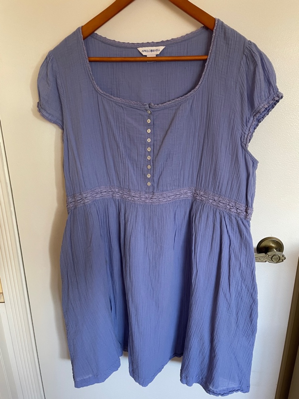 April Cornell Lavender Scoop-Neck Cotton Tunic